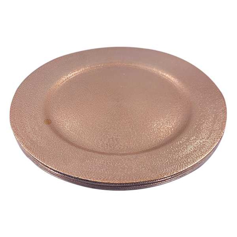 Set of 4 Gold Charger Plates