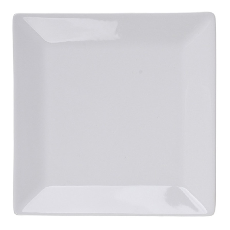 Set of 6 Super White Hard Square Porcelain Salad Plate, 7.5″