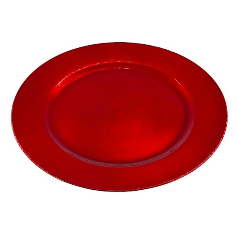 Shiny Red Charger Plate, 13″