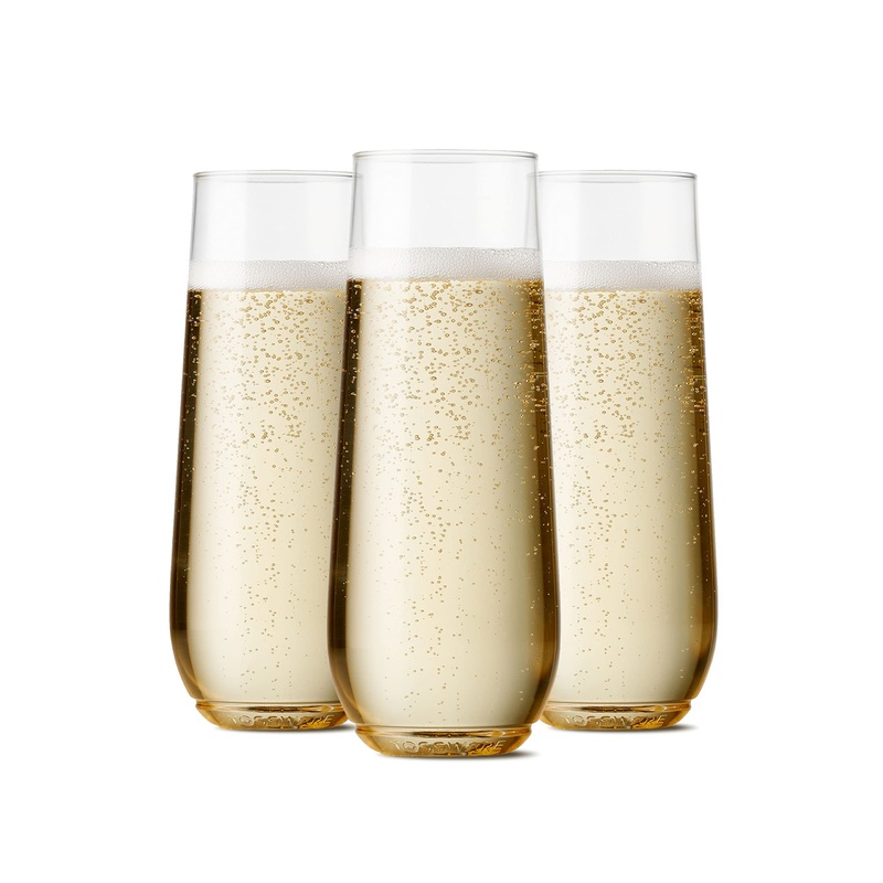 TOSSWARE POP 9oz Flute, Premium Quality, Recyclable, Unbreakable & Crystal Clear Plastic Champagne Glasses, 12 Count (Pack of 1) 12 Count (Pack of 1) Flute