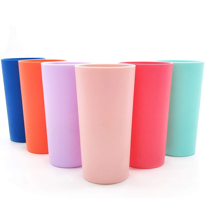 Unbreakable 26-ounce Plastic Tumbler Drinking Glasses, Set of 12 Multicolor – Dishwasher safe, BPA Free