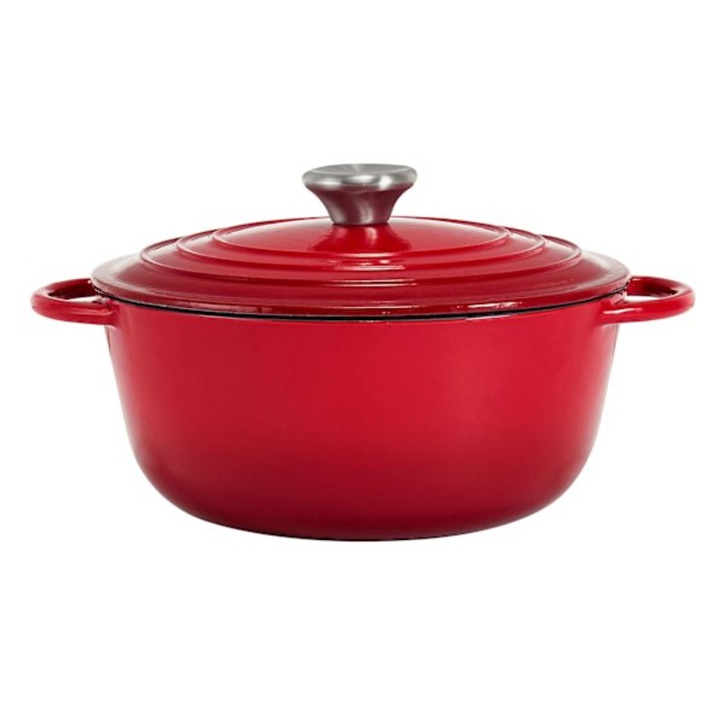 5-Quart Enameled Cast Iron Dutch Oven, Red