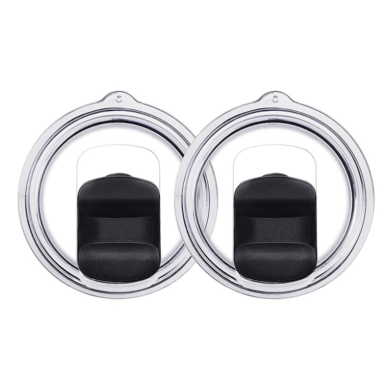 Compatible with YETI Rambler, Ozark Trail, Old Style Rtic, and More – Magnetic Slider Switch Spill Proof Tumbler Cover (Black 10/20oz 2Pcs) 10/20oz Black 2Pcs