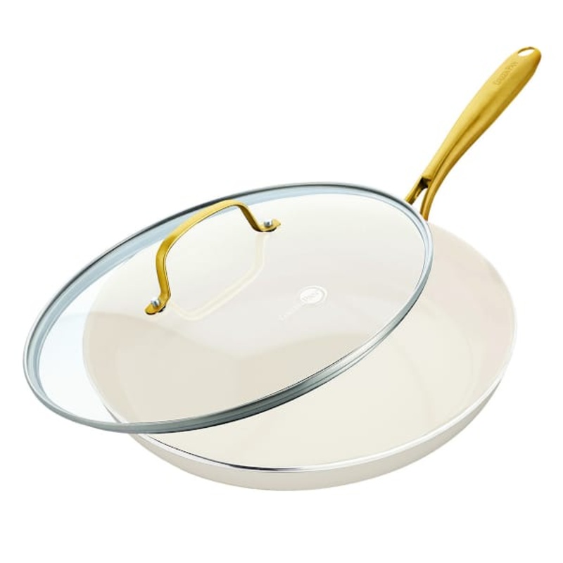 Greenpan Linen Frypan with Glass Lid, 12″