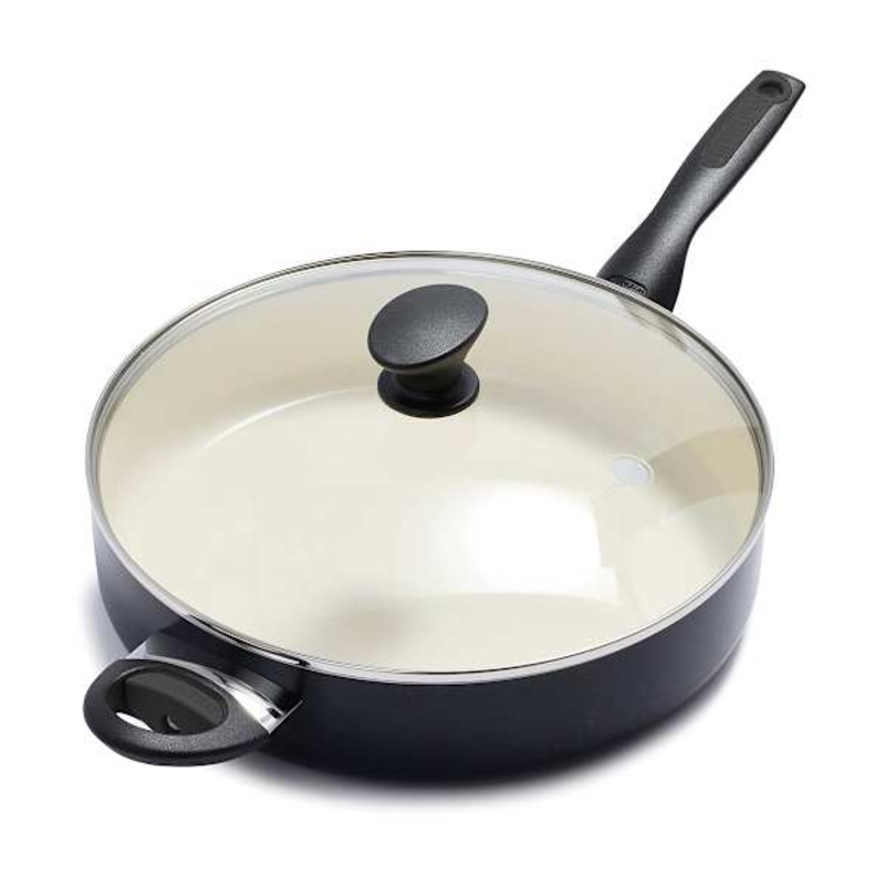 GreenPan Rio Black Covered Frying Pan, 5qt