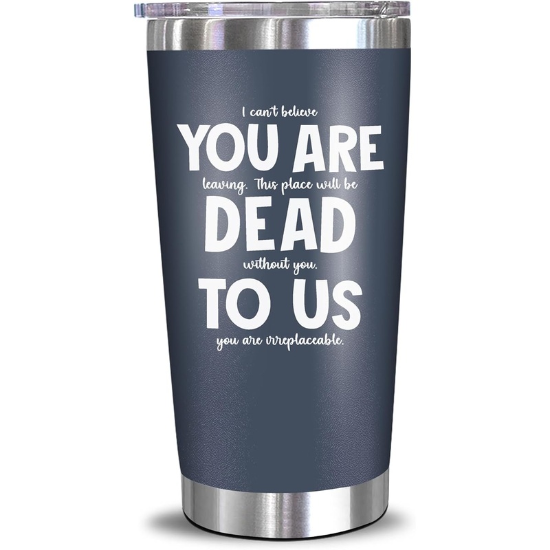 NewEleven Coworker Leaving Gifts Tumbler – Dead to us navy – 20 Oz.
