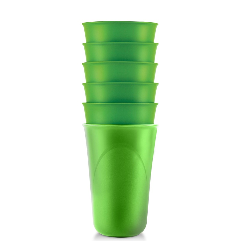 Preserve Everyday BPA Free 16 Ounce Cups Made from Recycled Plastic, Set of 6, Apple Green Apple Green Set of 6
