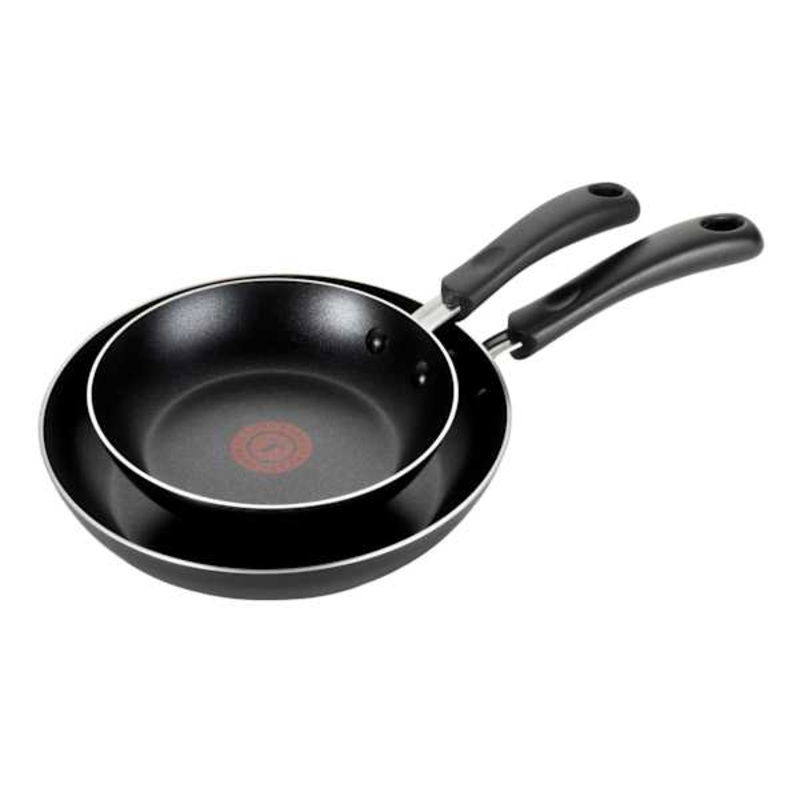 T-Fal Essentials 2-Piece Black Fry Pan Set, 8″ & 10″