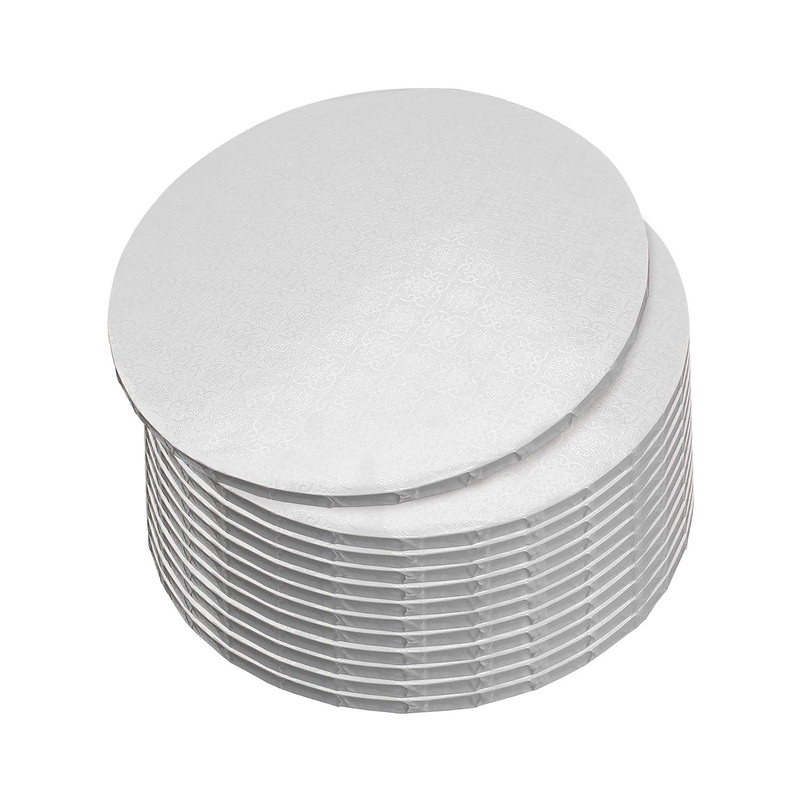 Tongtai Spec101 Round Cake Drums 12 Inch – 12pk White Cake Drum Boards with 12-Inch Thick Wrapped-Edges