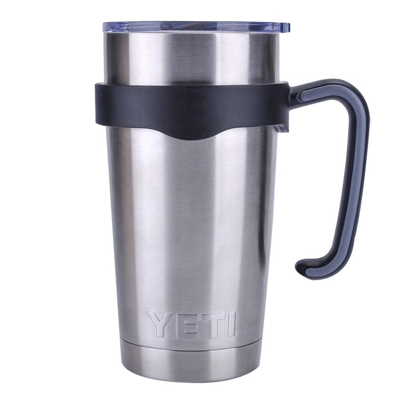 Tumbler Handle for 20 oz Yeti Rambler Cooler Cup, Rtic Mug, Sic, Ozark Trail Grip and more (20 Oz, Black) Black 20.0 Fluid Ounces