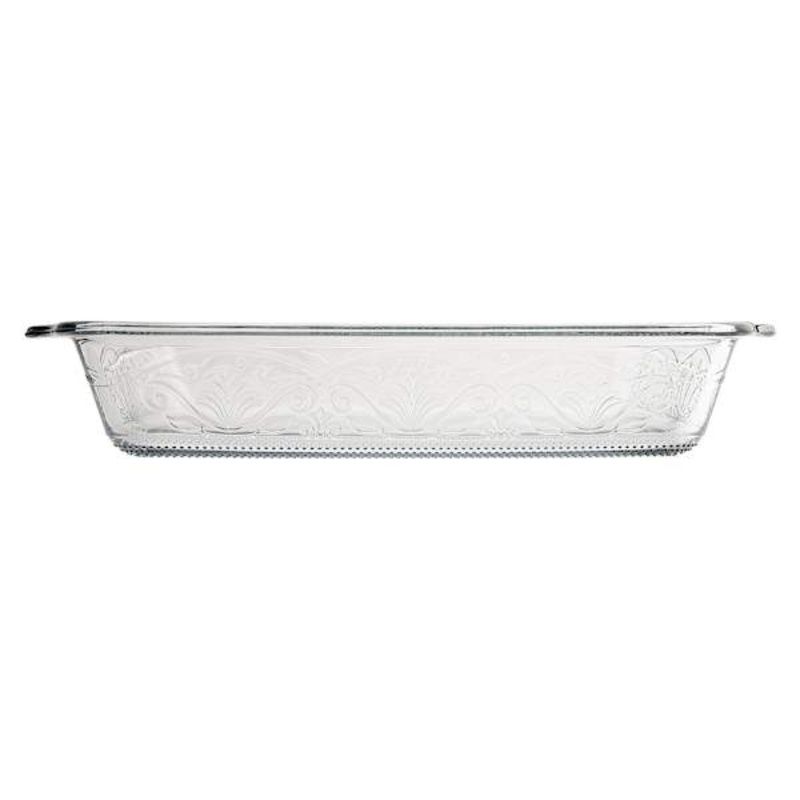 Clear Embossed Glass Baking Dish, 3qt