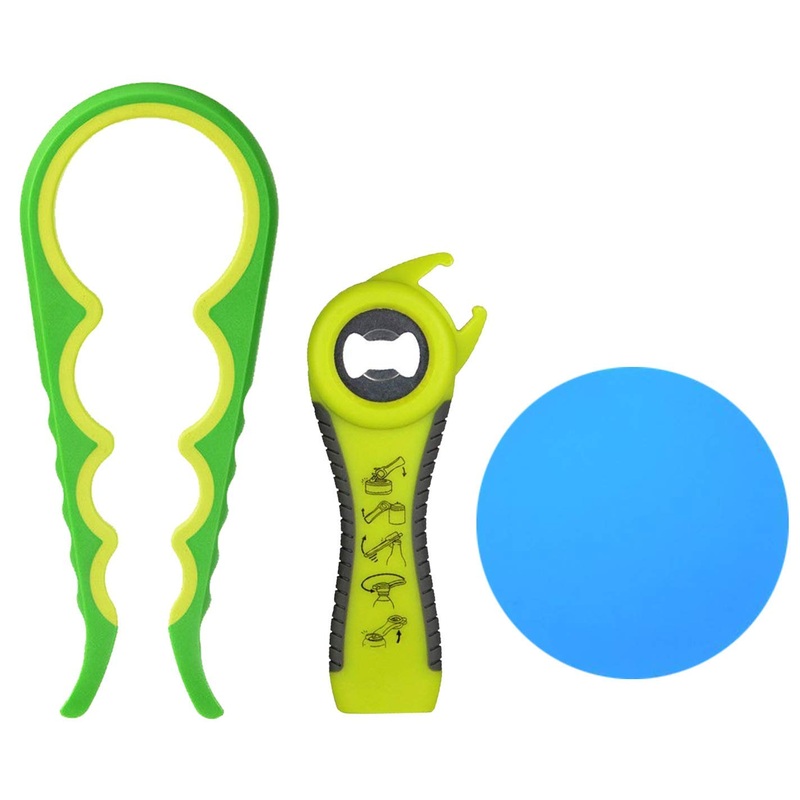 Glass opener 4-in-1 manually 5-in-1 bottle opener silicone glass gripper cover opener 3 pieces anti-slip beer bottle belief can cover off can opener kitchen camping cooking gadgets