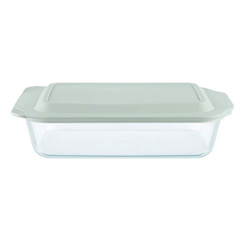 Pyrex Deep Dish Baking Dish with Sage Lid, 9×13