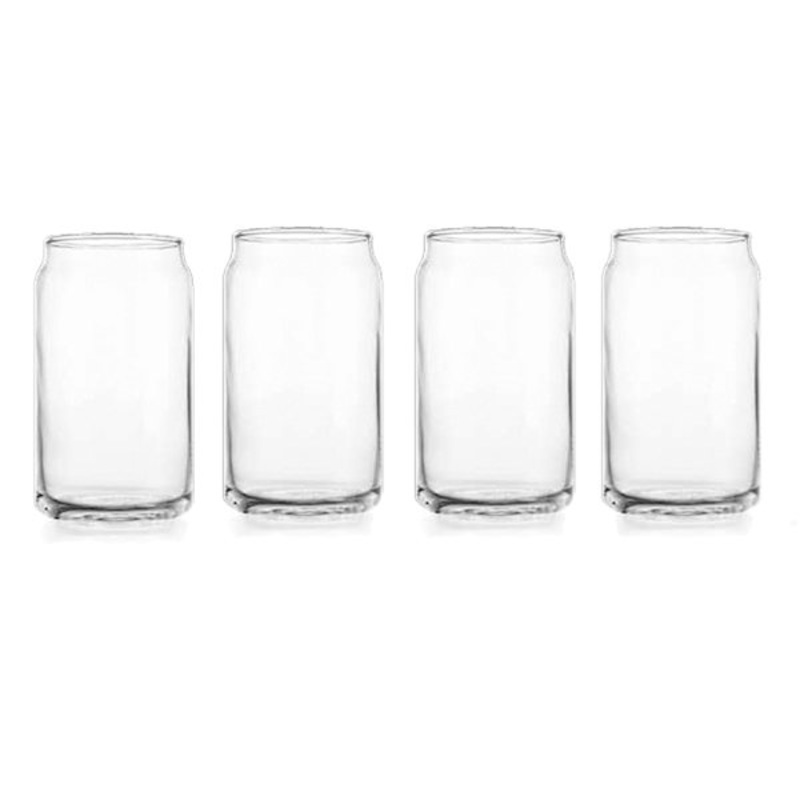 Set of 4 Basic Beer Can Glasses, 16oz