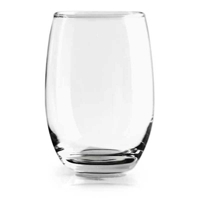 Set of 4 Clear Stemless Wine Glasses, 15oz
