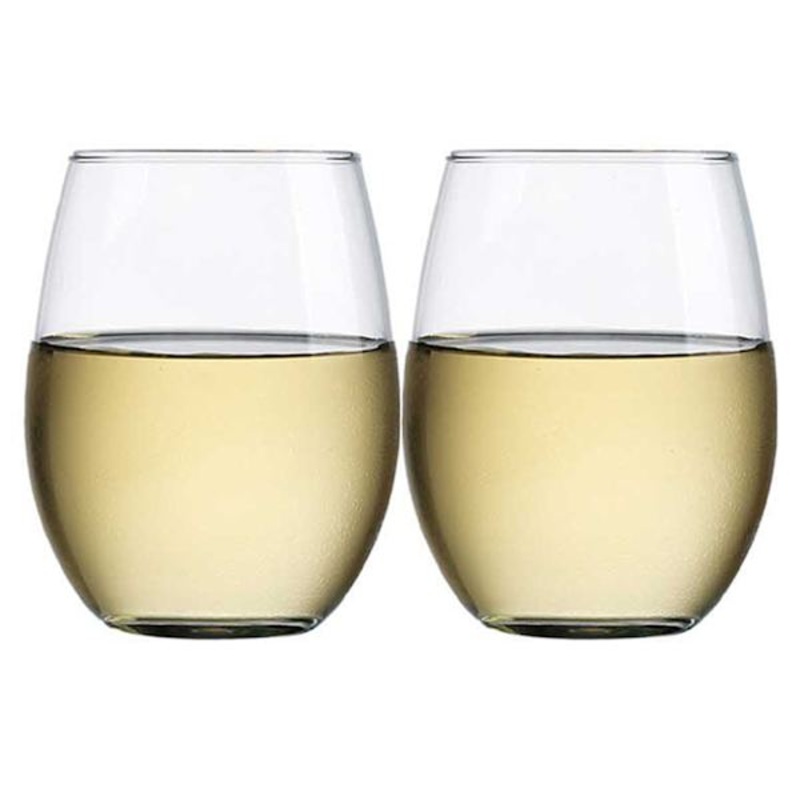 Set of 4 Stemless Wine Glasses, 15oz