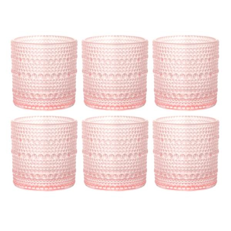 Set of 6 Spectra Blush Pink Shot Glasses