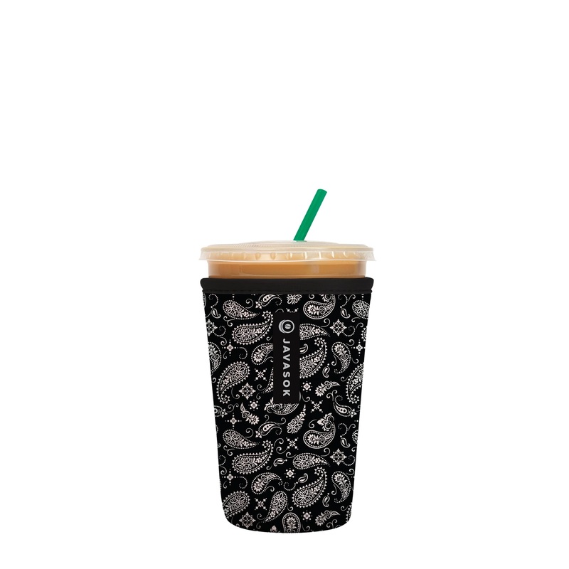 SOK IT JAVA SOK insulation bag made of neoprene for ice coffee and cold soda (black bandana size M: 680 – 794 ml) Medium: 24 – 28oz Bandana Schwarz