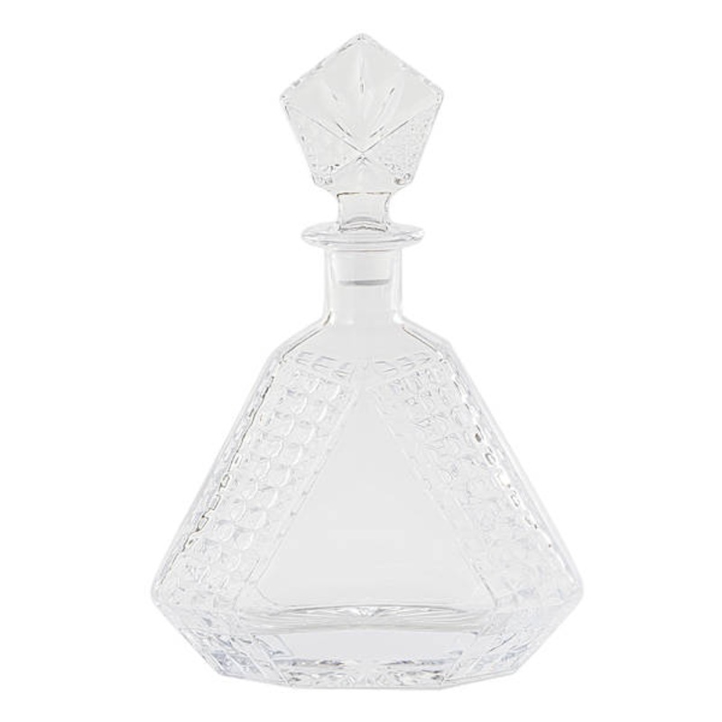 Textured Glass Triangle Decanter, 22oz