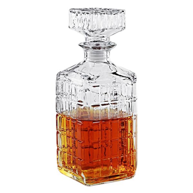 Windowpane Glass Decanter, 35oz
