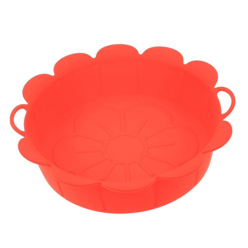 Zerodeko Home Accessories Air Fryer Pan Baking Pans Airfryer Oven Baking Pan Replaceable Air Fryer Liner Household Baking Mat Red 21X21X5.2CM