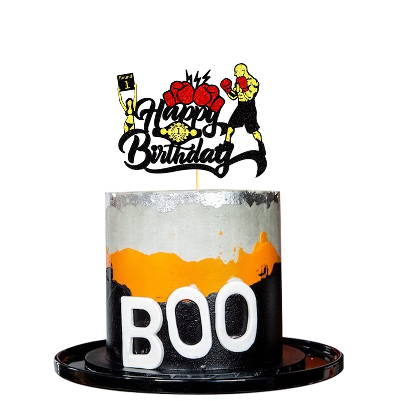 1 PCs boxing Happy Birthday cake topper sport thieme boxing cake decor for children young girls man women birthday party supplies colourful-1