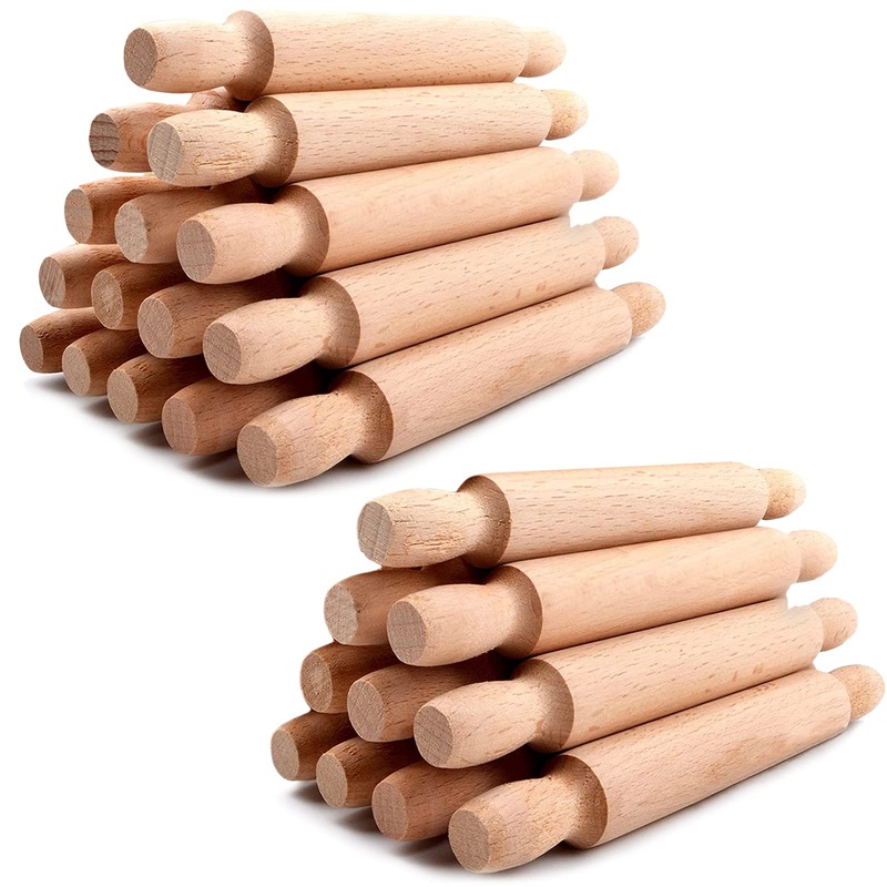 25 Pcs Mini Rolling Pins Small Rolling Pin Mini Rolling Pin Bulk Kids Rolling Pin Wood Rolling Pin Wooden Rolling Pins for Baking Wooden Rolling Pin 25pcs
