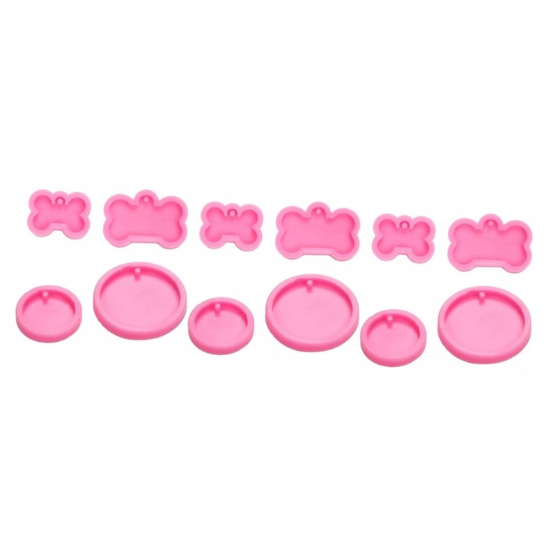 Abaodam 12 Pcs Tag Silicone Mold De para Gelatinas Resin Ornament Mousse Mold Baking Mold