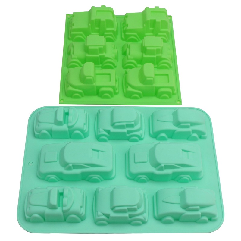 Beasea Car Soap Mold, 2pcs Silicone Mold Car Shape Silicone Baking Mold for Cake Cupcake Muffin Ice Cube Clay for Kids