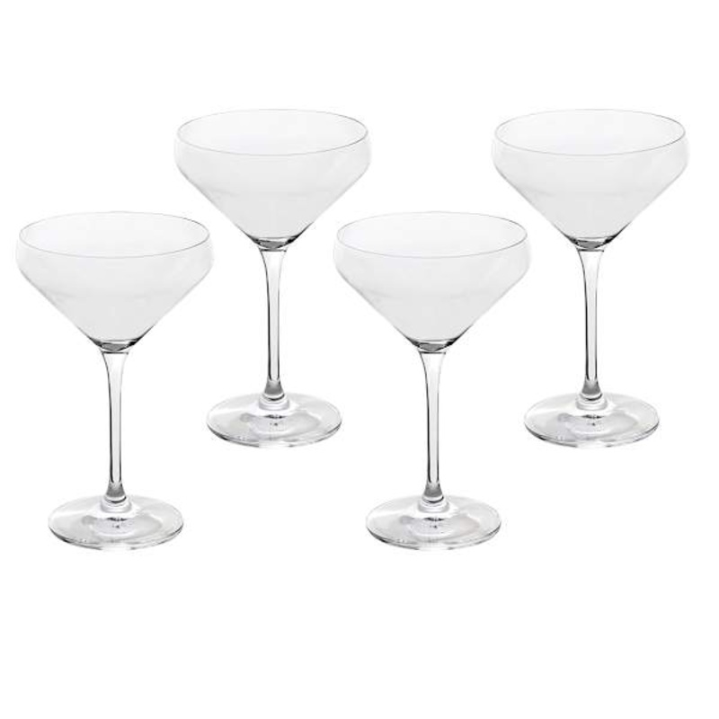 Bistro Set of 4 Martini Glasses, 10.5oz