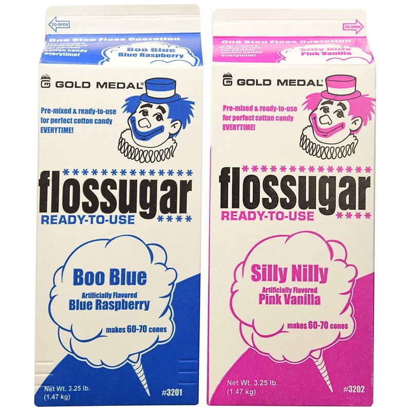 Concession Essentials – CE Floss Sugar -2pk Cotton Candy Floss Sugar 2 Pack (Pink Vanilla and Blue Raspberry) 2pk-Blue & Pink