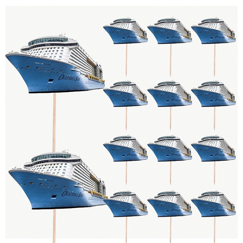 Cruise Ship Cupcake Toppers Birthday Party Food Cupcakes Decorations (14pcs)