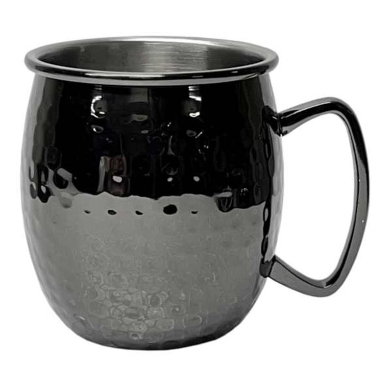 Found & Fable Hammered Black Metal Mule Mug, 20oz