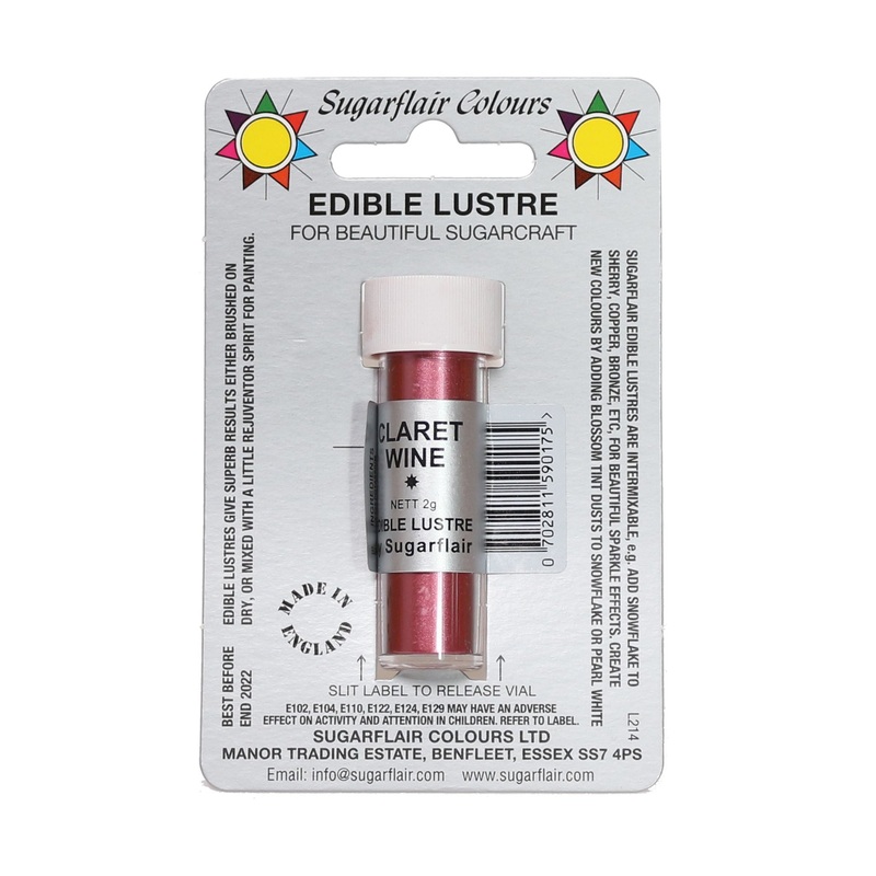 Sugarflair Edible Lustre Claret Wine – 2 Gram