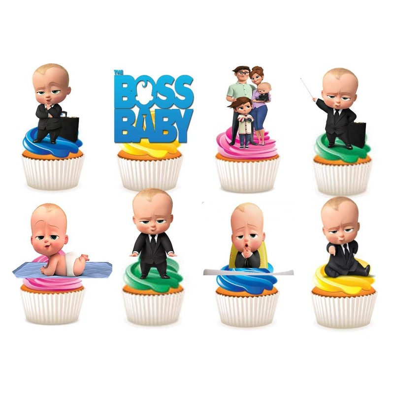 The Boss Baby Characters Party Stand Up Edible Paper Cupcake Toppers Cake Decorations 30pcs