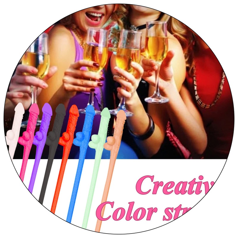 12Pc Disposable Straws Party Drink Straws Naughty Girl Straws Food-Grade Plastic Non-Toxic Reusable Straws (12)