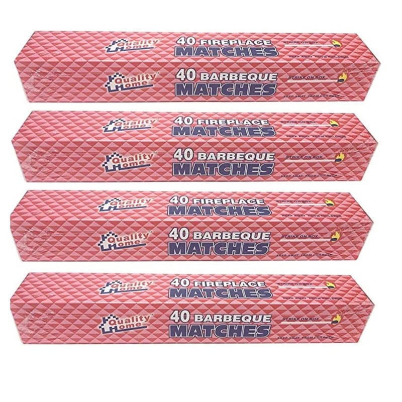 4 Boxes – 11″ Fireplace Matches, Long Reach, 160 Matches Total