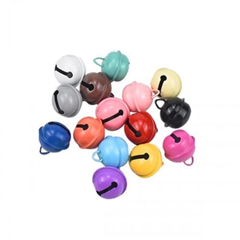 AvoDovA 16 Pcs Small Jingle Bells 20mm Craft Bells in 16 Colors Pet Pendant Bells Pet Collar Bells for Necklace Collar DIY Bells Mini Bells Decorative Bells for Craft and Decoration