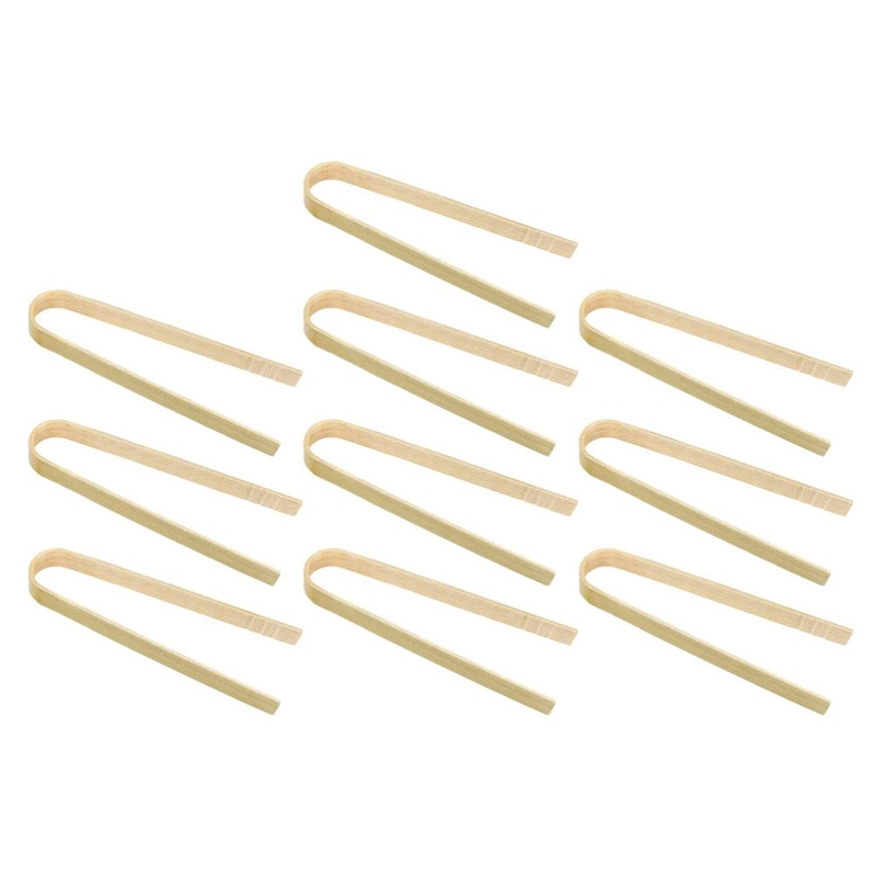 Cabilock Bread Starter 10Pcs Wooden Kitchen Tongs Toast Tongs Bread Food Clamp for Holding Toast Bacon Muffin Fruits Cake Snacks Sandwich Toaster Press