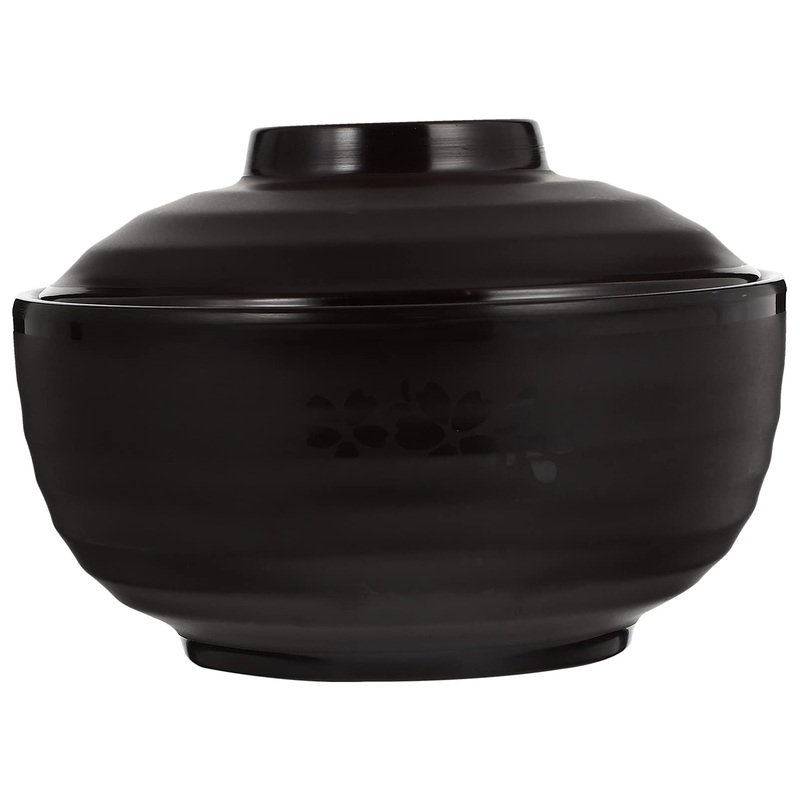 Cabilock Plastic Cutlery Japanese Noodle Bowl Japanese Style Miso Soup Bowl with Lid Restaurant Soup Bowl 15X15X7. 2CM Japanese Soup Bowl Ramen Bowl 15X15X7.2CM