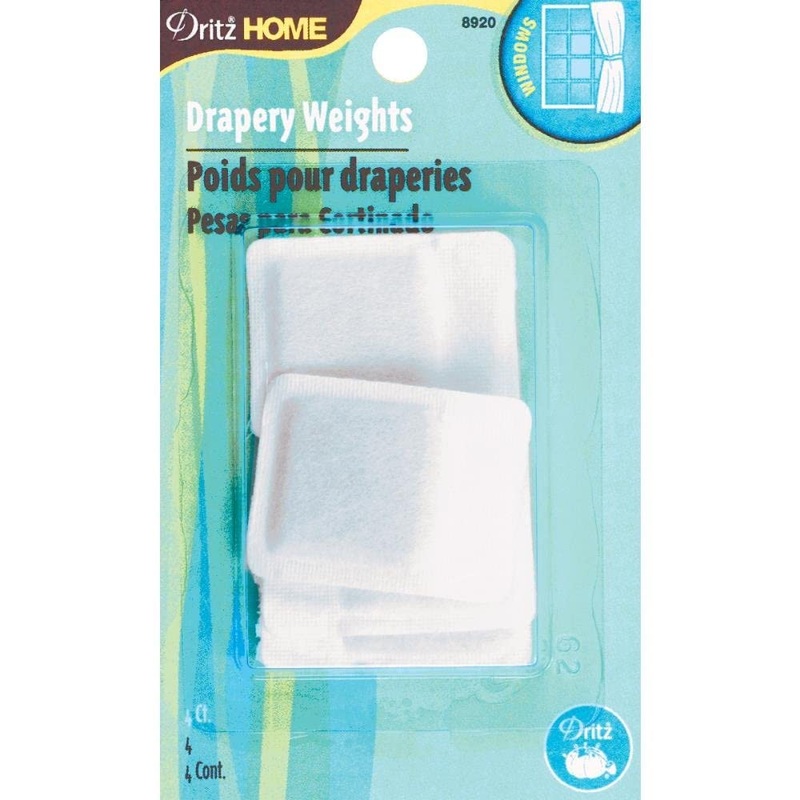 Dritz Home 8920 Covered Lead Drapery Weights (4-Piece) , White Lead 4-Piece