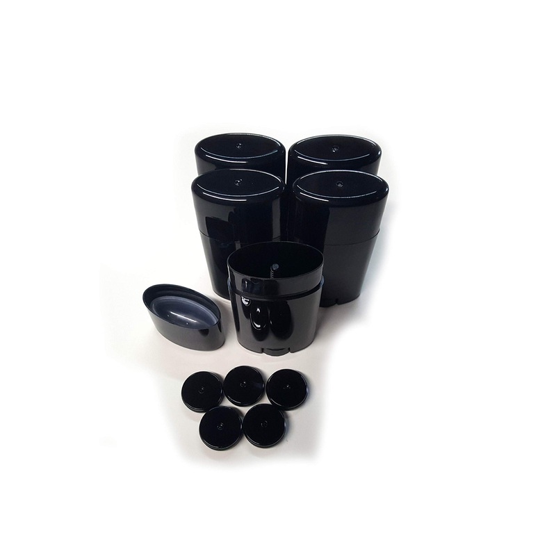 Empty Deodorant Containers – Twist-up Recyclable DIY Empty Deodorant OVAL Tubes Bottom-fill 2.0 Oz (5-Pack Black) 5 Count (Pack of 1) Black