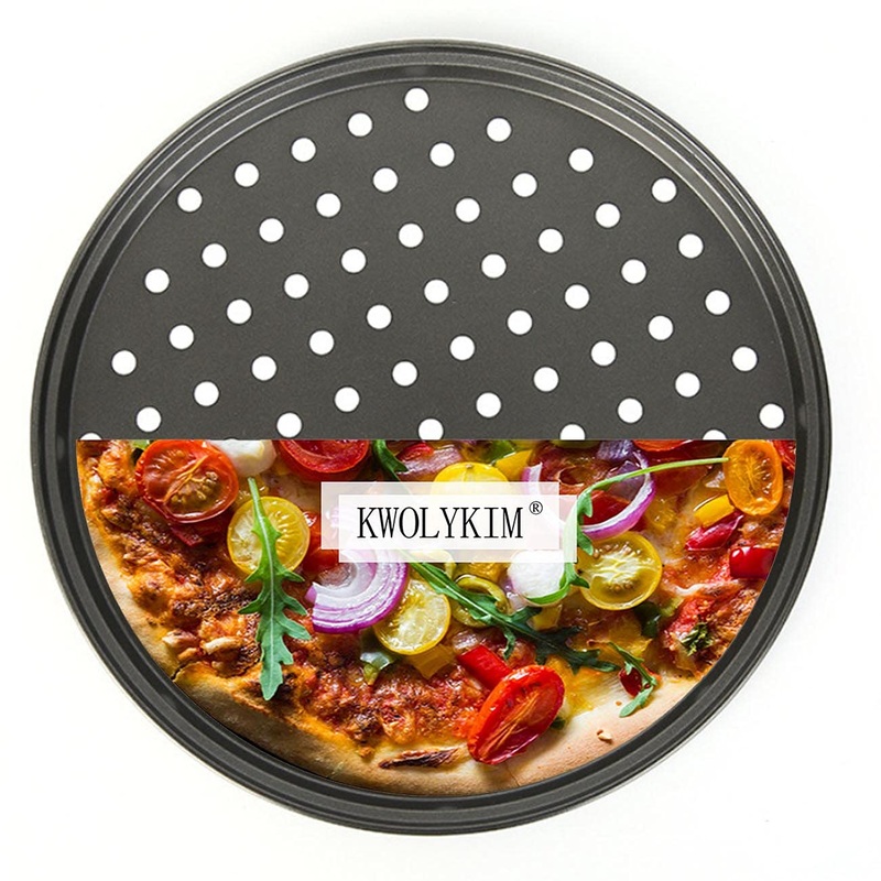 enenfeifei Pizza Pans With Holes 12 Inch Bottom in Diameter Pizza Pan Dishwasher Safe Perfect Results Premium Non-Stick Bakeware Pizza Crisper Pans (1 Pack)