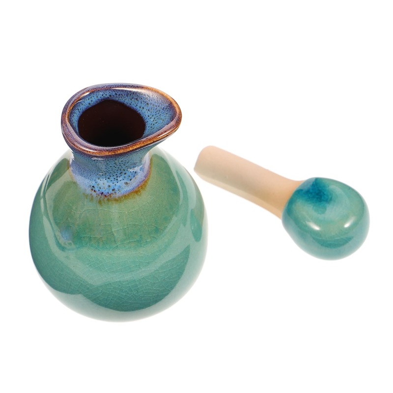 FOMIYES Small Stand Ceramic Sake Bottle Ceramics Bowl for Beauty Salon Ceramic Bowl Sealed Jar Mini 5.5 7.5cm Blue