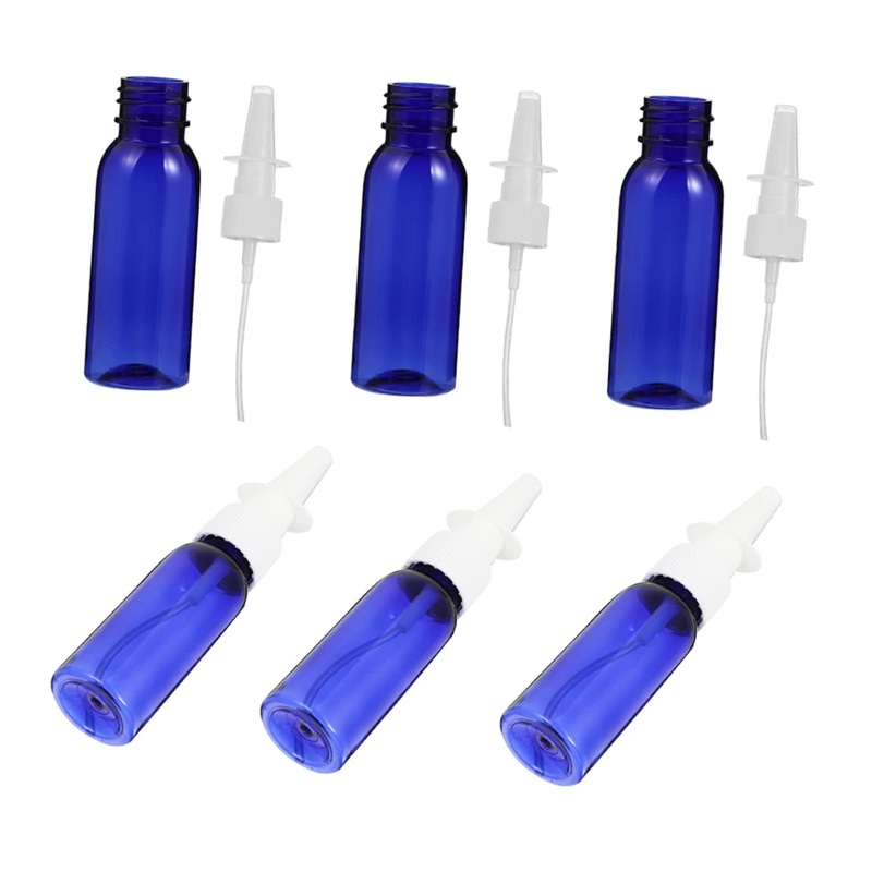 FRCOLOR 6pcs Round Shoulder Bottle with Nasal Spray Travel Lotion Bottles Toiletry Travel Containers Glass Containers for Liquids Nasal Mist Refillable Nasal Spray Bottle Nasal Pump Bottle