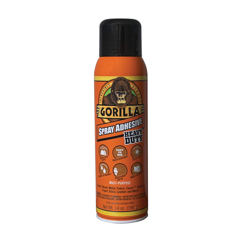 Gorilla Heavy Duty Spray Adhesive, Multipurpose and Repositionable, 14 Ounce, Clear, (Pack of 1) 1 – Pack Adhesive