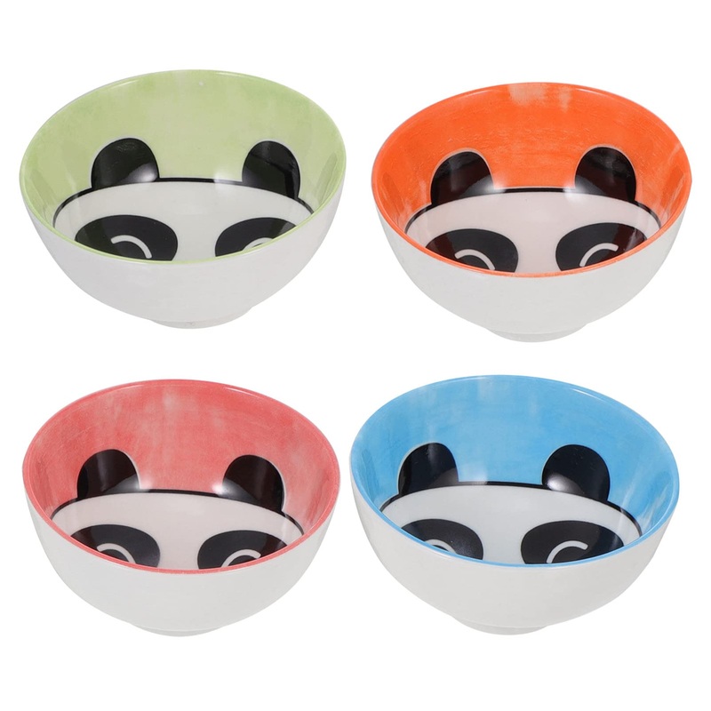 Hemoton 4pcs Ceramic Bowl Ramen Bowls Noodle Bowl with Chopsticks Creative Rice Bowl Appetizer Household