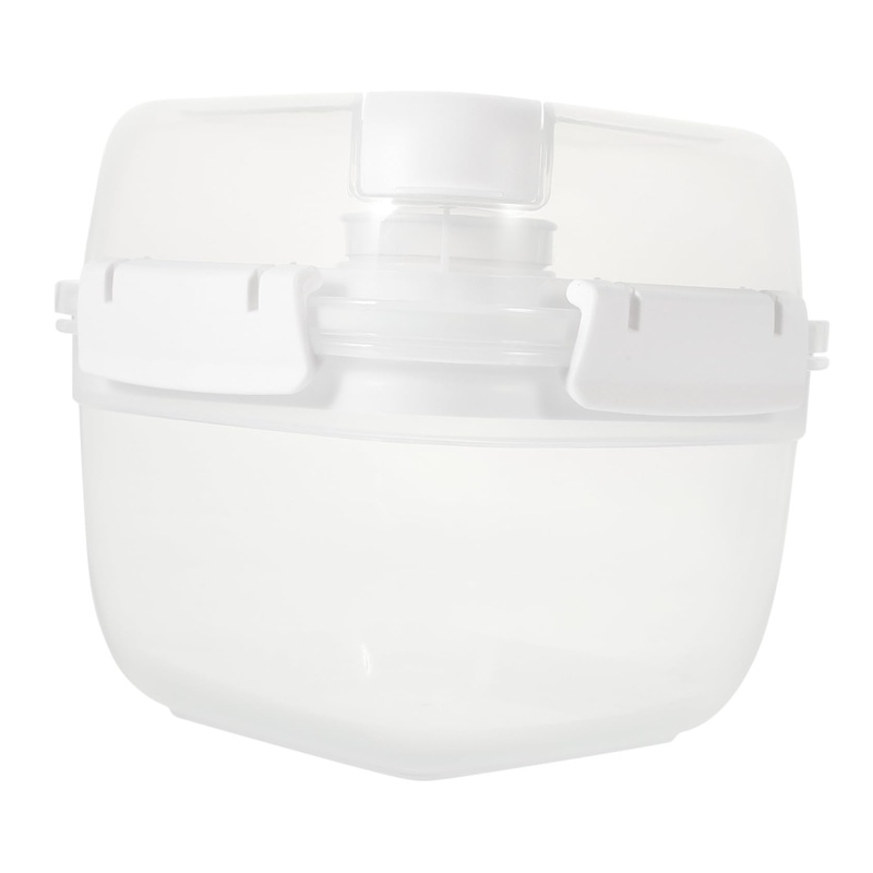 HOLIDYOYO Box Box Lunchbox Bento Container Lunch Boxes Lunch Holder White Compartment Box Pp Double Layer 15.8X15.8X14.3CM 10TUI4923B White 15.8X15.8X14.3CM