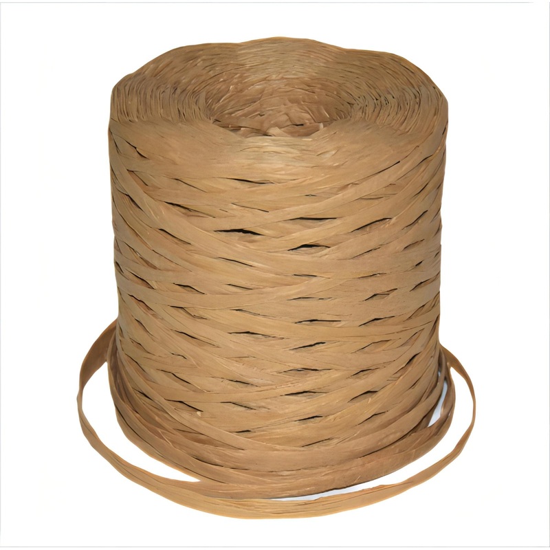 J JIAYU218Yards Christmas Raffia Paper Craft Ribbon Packing Paper Twine for Festival Gifts Twine DIY Decoration and Weaving Raffia Ribbon (Kraft Paper Color)