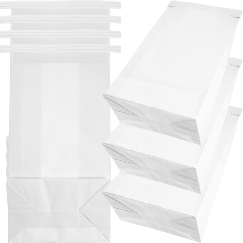 KALLORY 25pcs Paper Snack Bags Disposable Barf Bags Vomit Bags Emesis Bags for Car Adult 1 Count (Pack of 1) White 1